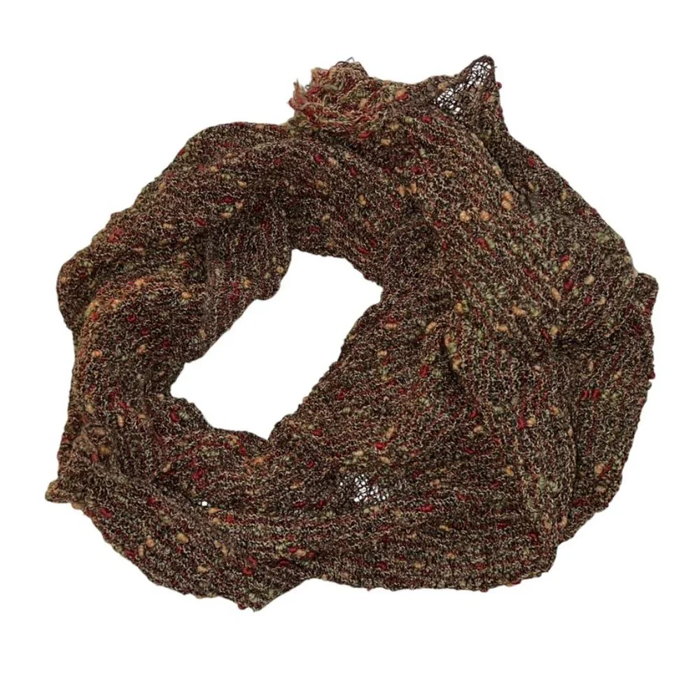 AVOCA Ireland brown khaki burgundy nobby knit STUNNING shawl scarf 20x74